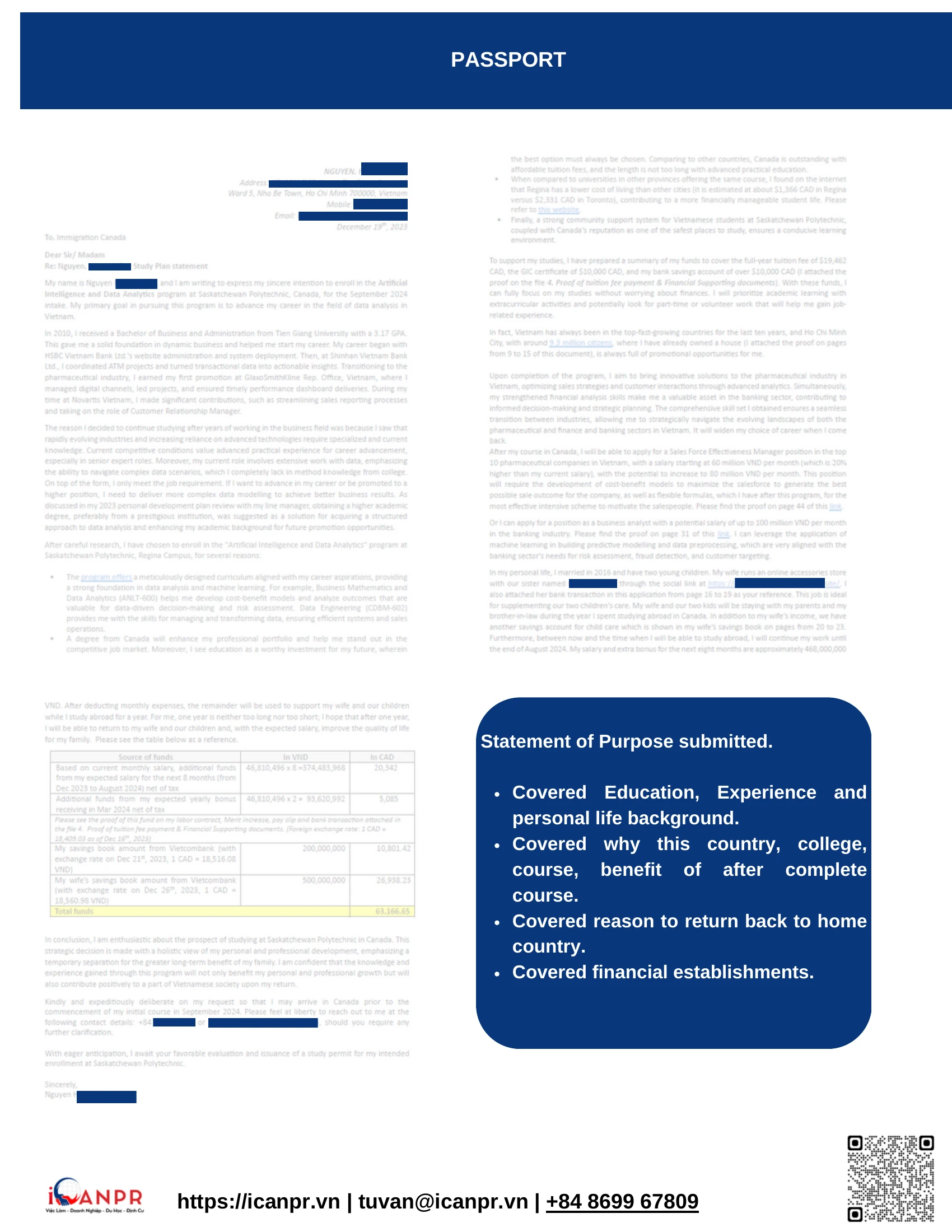 Khành hàng thành công - Study Abroad Mr. Minh Nguyen 13 04 statement of purpose