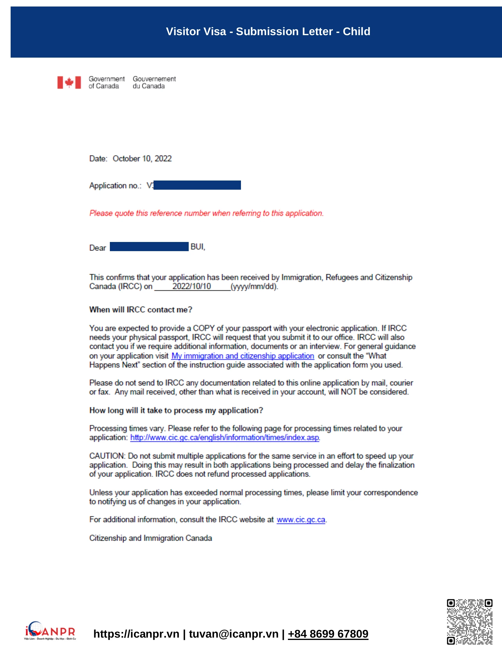 Khách hàng thành công - SINP Work Permit Mr. Thang Bui 20 08 visitor visa submission child