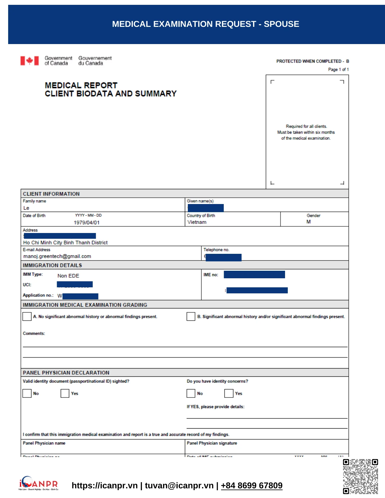 Khách hàng thành công - Work Permit Mrs. Vinh Nguyen 15 09_Medical_Spouse
