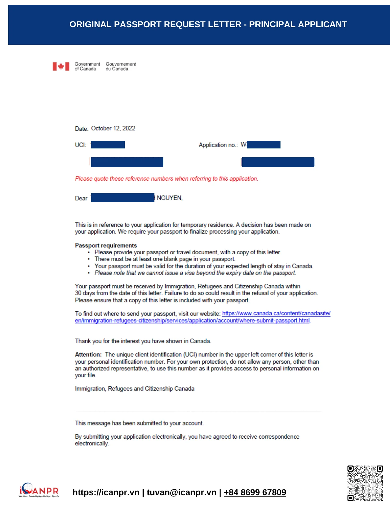 Khách hàng thành công - Work Permit Mrs. Vinh Nguyen 20 14_Passport_Request_Principal