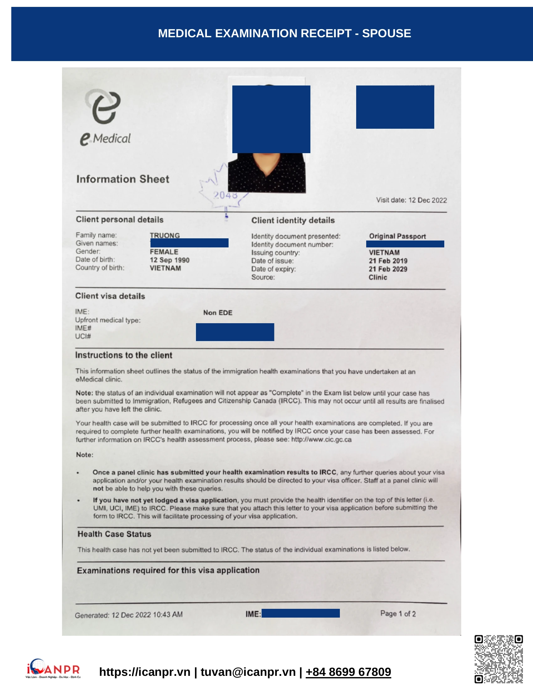 Khách hàng thành công – Work Permit Mr. Hiep Ngo 20 15_medical_examination_receipt_spouse