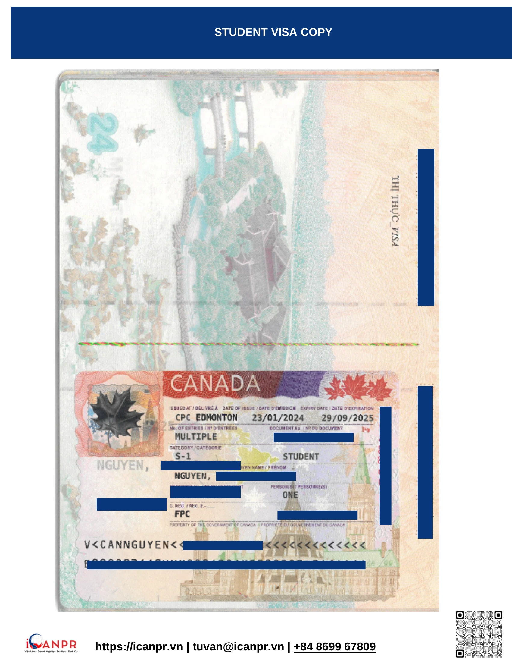 Khành hàng thành công - Study Abroad Mr. Minh Nguyen 18 16 student visa