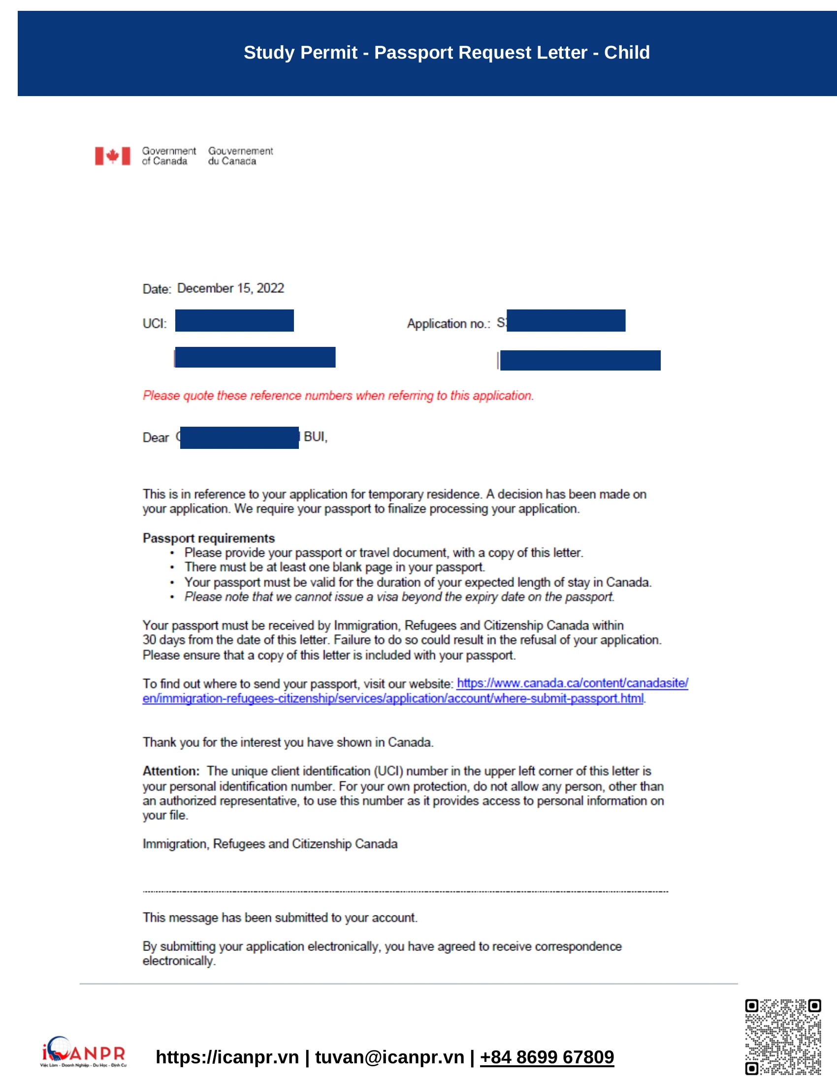 Khách hàng thành công - SINP Work Permit Mr. Thang Bui 34 27 study permit passport request child1