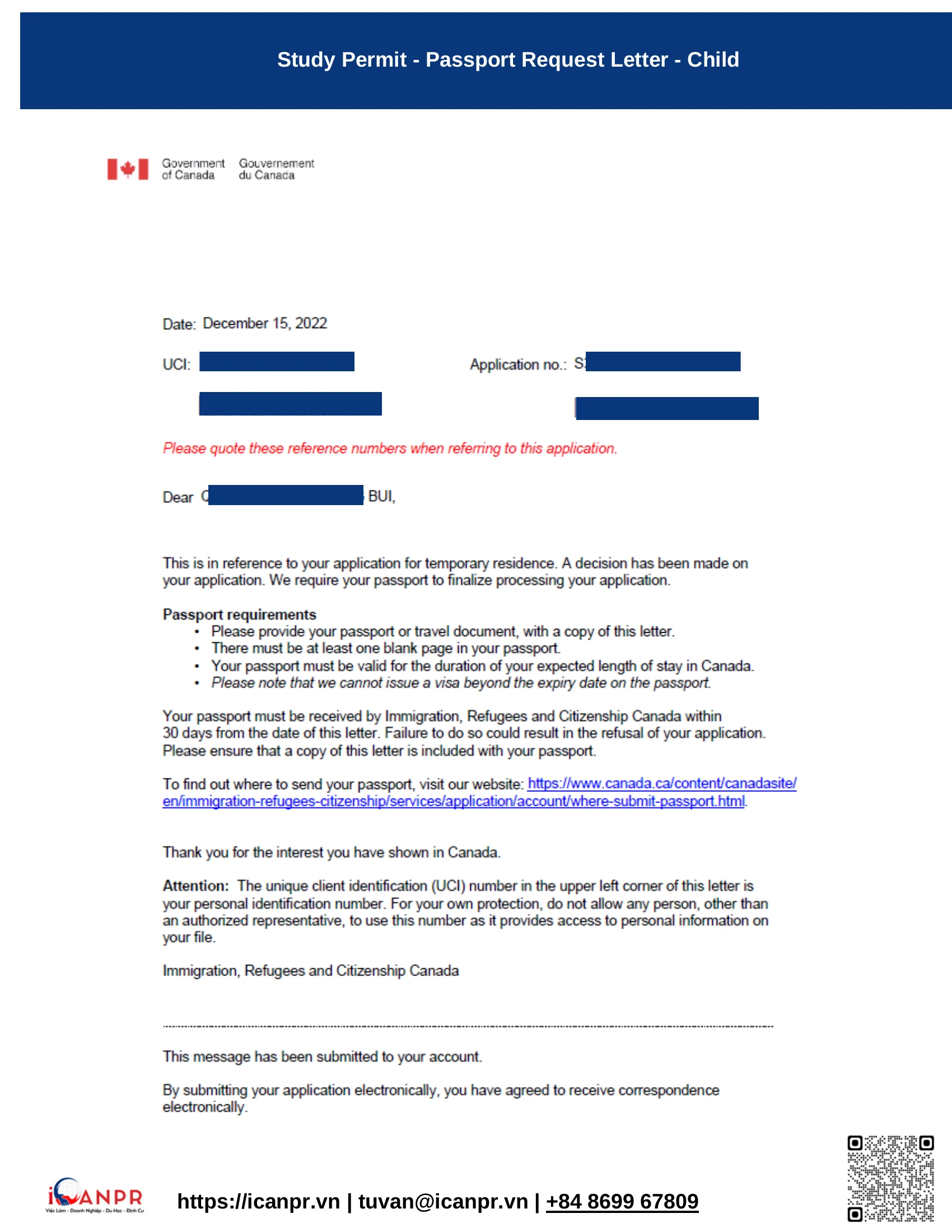 Khách hàng thành công - SINP Work Permit Mr. Thang Bui 32 28 study permit passport request child2