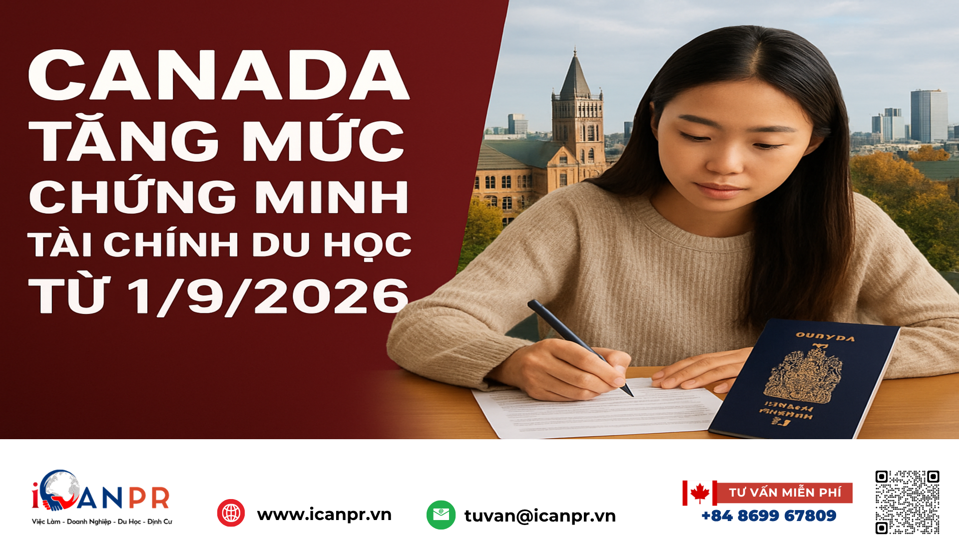 iCanPR - Canada tăng mức chứng minh tài chính du học từ 1/9/2026