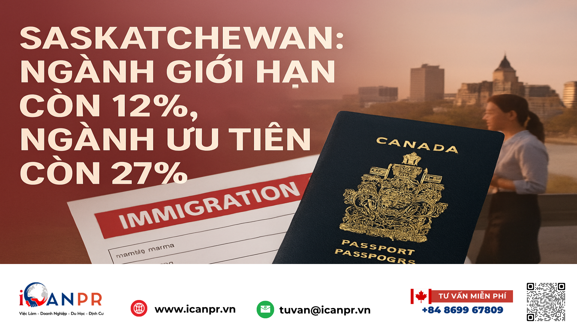 iCanPR - Saskatchewan: ngành giới hạn còn 12%, ngành ưu tiên còn 27%